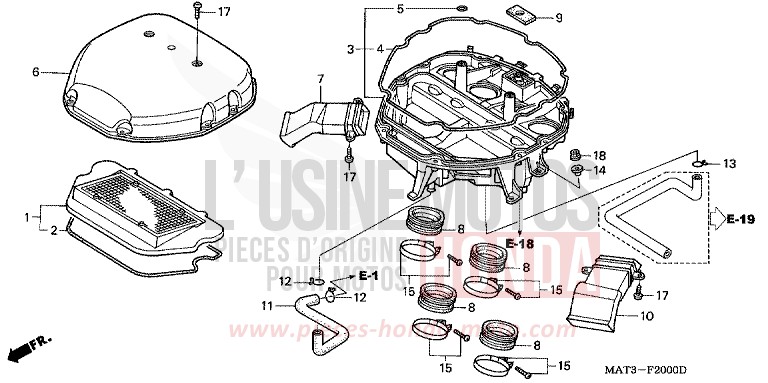 AIR CLEANER (V/W) for Super Blackbird MUTE BLACK METALLIC (NH359) from 1997